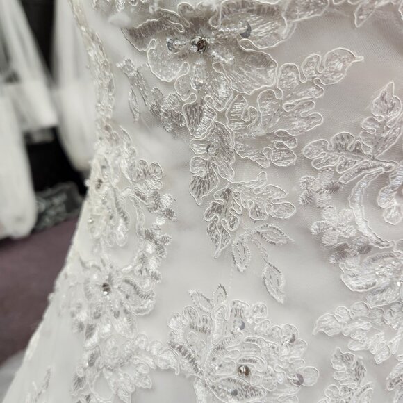 Private Label Clemence Bridal Gown Size 4 Ivory Lace/Tulle Wedding Dress - Picture 9 of 9